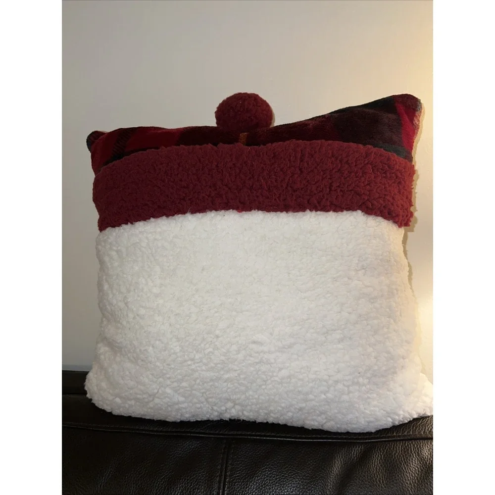 Pillow Cushion Cover Fleece Christmas Snowman  Holiday Decor 16